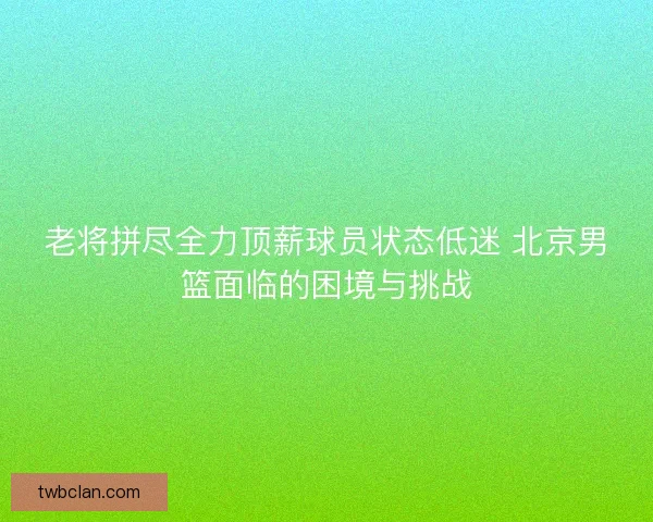 老将拼尽全力顶薪球员状态低迷 北京男篮面临的困境与挑战